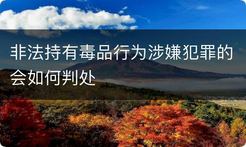 非法持有毒品行为涉嫌犯罪的会如何判处