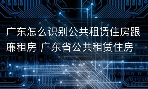 广东怎么识别公共租赁住房跟廉租房 广东省公共租赁住房