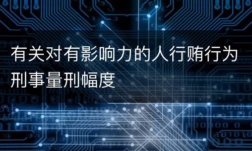 有关对有影响力的人行贿行为刑事量刑幅度