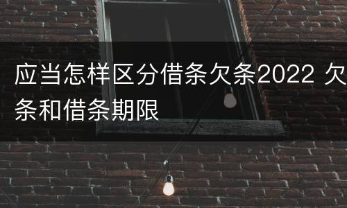 应当怎样区分借条欠条2022 欠条和借条期限