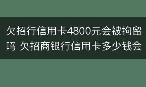 欠招行信用卡4800元会被拘留吗 欠招商银行信用卡多少钱会被坐牢