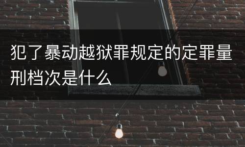 犯了暴动越狱罪规定的定罪量刑档次是什么