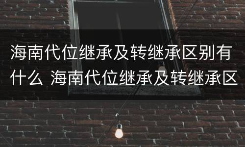 海南代位继承及转继承区别有什么 海南代位继承及转继承区别有什么要求
