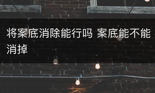将案底消除能行吗 案底能不能消掉