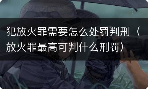 犯放火罪需要怎么处罚判刑（放火罪最高可判什么刑罚）
