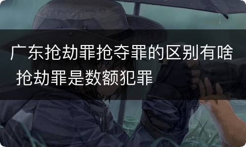 广东抢劫罪抢夺罪的区别有啥 抢劫罪是数额犯罪