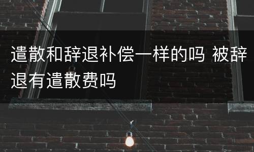 遣散和辞退补偿一样的吗 被辞退有遣散费吗