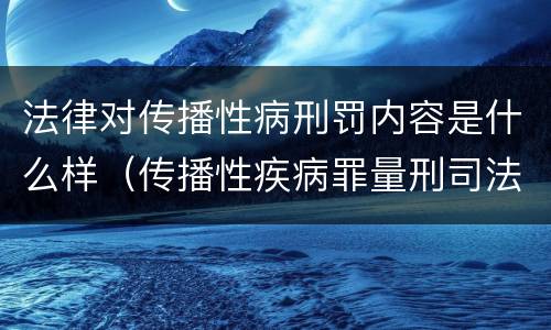 法律对传播性病刑罚内容是什么样（传播性疾病罪量刑司法解释）