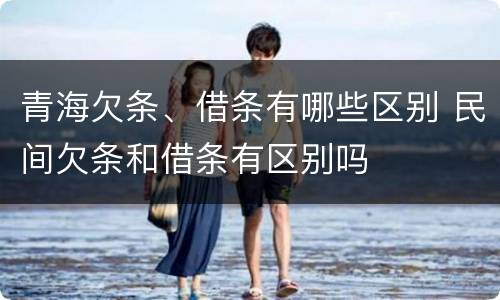 青海欠条、借条有哪些区别 民间欠条和借条有区别吗