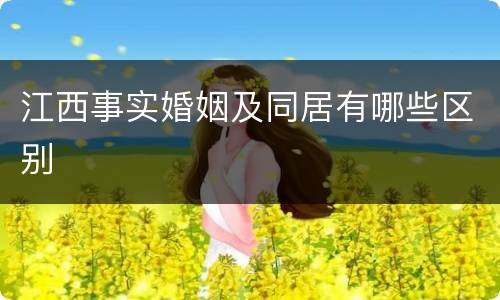 江西事实婚姻及同居有哪些区别