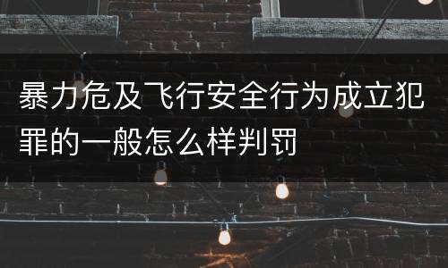 暴力危及飞行安全行为成立犯罪的一般怎么样判罚