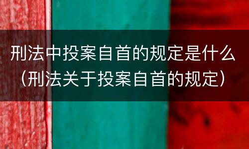 刑法中投案自首的规定是什么（刑法关于投案自首的规定）