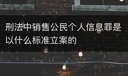 刑法中销售公民个人信息罪是以什么标准立案的
