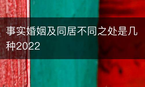 事实婚姻及同居不同之处是几种2022