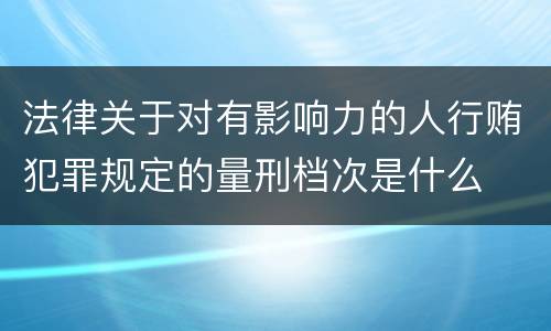 法律关于对有影响力的人行贿犯罪规定的量刑档次是什么