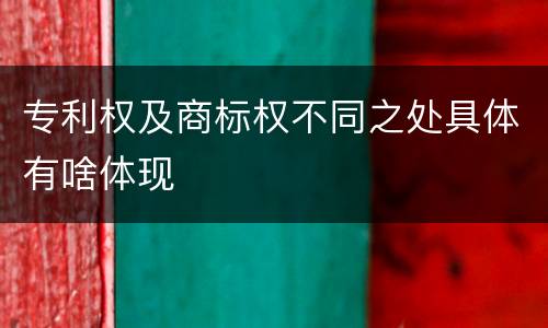 专利权及商标权不同之处具体有啥体现
