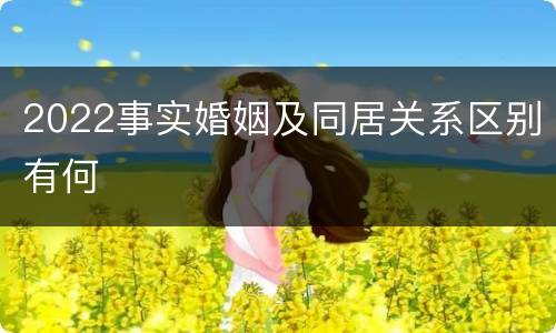 2022事实婚姻及同居关系区别有何