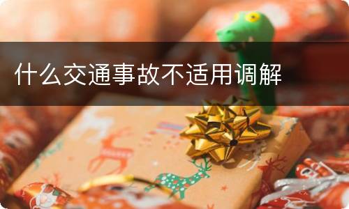 什么交通事故不适用调解