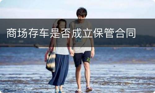 商场存车是否成立保管合同
