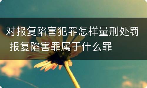 对报复陷害犯罪怎样量刑处罚 报复陷害罪属于什么罪