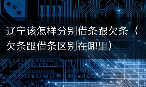 辽宁该怎样分别借条跟欠条（欠条跟借条区别在哪里）