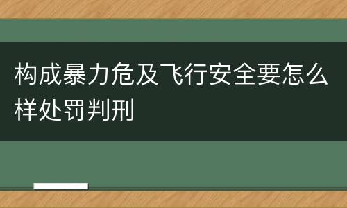 构成暴力危及飞行安全要怎么样处罚判刑