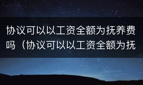协议可以以工资全额为抚养费吗（协议可以以工资全额为抚养费吗怎么写）