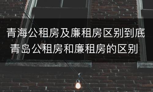 青海公租房及廉租房区别到底 青岛公租房和廉租房的区别