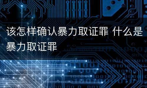 该怎样确认暴力取证罪 什么是暴力取证罪