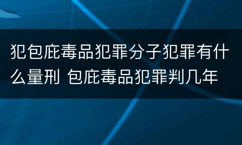 犯包庇毒品犯罪分子犯罪有什么量刑 包庇毒品犯罪判几年