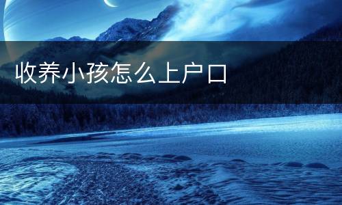 收养小孩怎么上户口