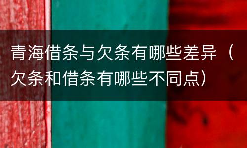 青海借条与欠条有哪些差异（欠条和借条有哪些不同点）