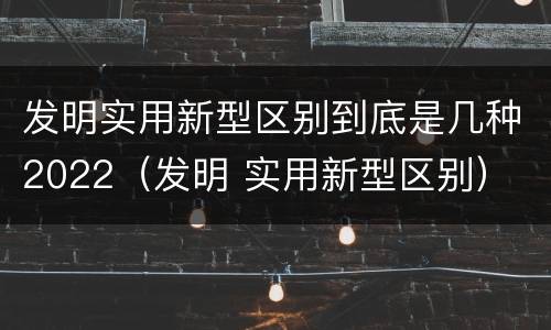 发明实用新型区别到底是几种2022（发明 实用新型区别）