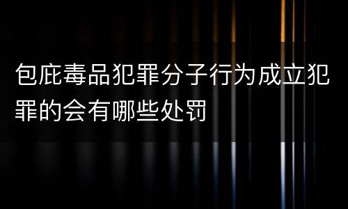 包庇毒品犯罪分子行为成立犯罪的会有哪些处罚