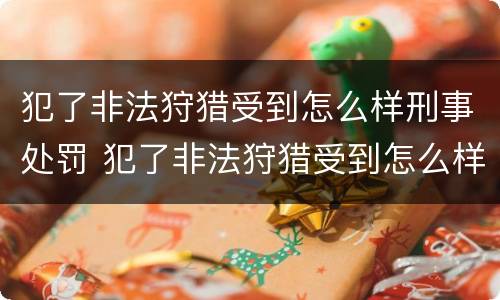 犯了非法狩猎受到怎么样刑事处罚 犯了非法狩猎受到怎么样刑事处罚呢