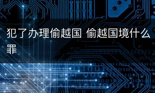 犯了办理偷越国 偷越国境什么罪