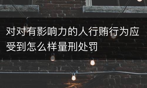 对对有影响力的人行贿行为应受到怎么样量刑处罚