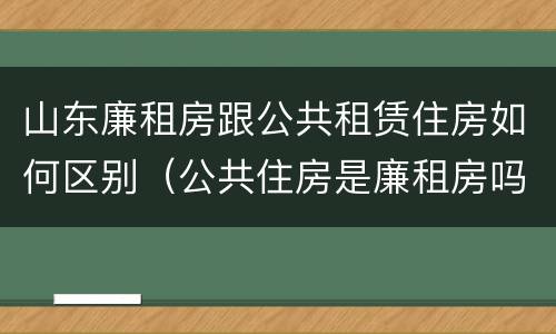 山东廉租房跟公共租赁住房如何区别（公共住房是廉租房吗）