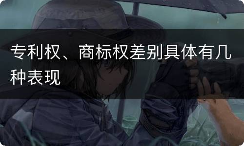 专利权、商标权差别具体有几种表现