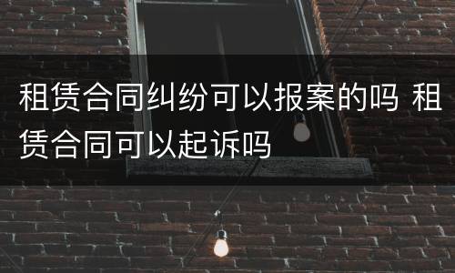 租赁合同纠纷可以报案的吗 租赁合同可以起诉吗