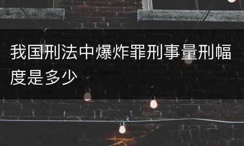 我国刑法中爆炸罪刑事量刑幅度是多少