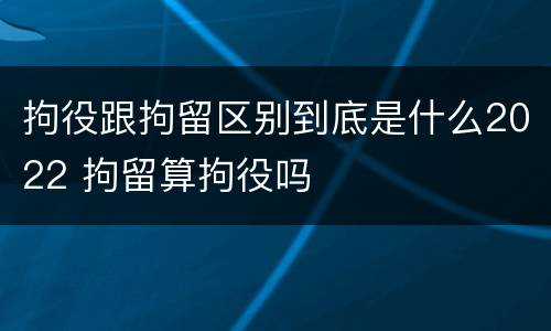 拘役跟拘留区别到底是什么2022 拘留算拘役吗