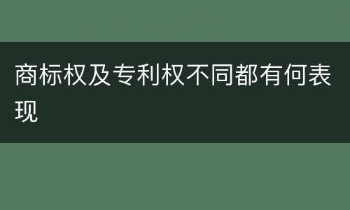 商标权及专利权不同都有何表现