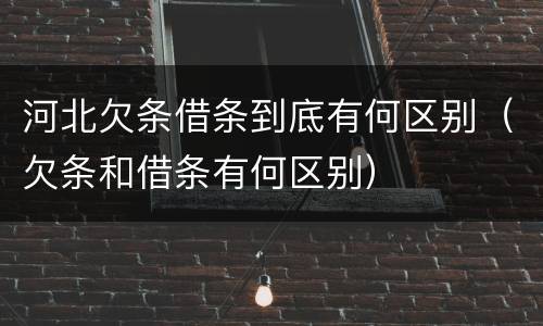 河北欠条借条到底有何区别（欠条和借条有何区别）