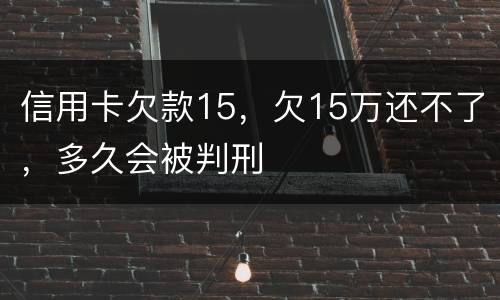 信用卡欠款15，欠15万还不了，多久会被判刑