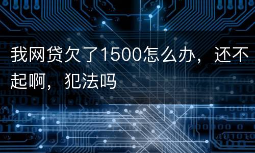 我网贷欠了1500怎么办，还不起啊，犯法吗