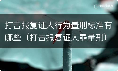 打击报复证人行为量刑标准有哪些（打击报复证人罪量刑）
