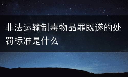 非法运输制毒物品罪既遂的处罚标准是什么
