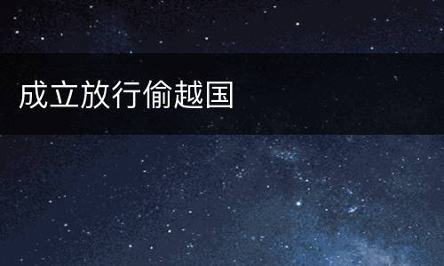成立放行偷越国