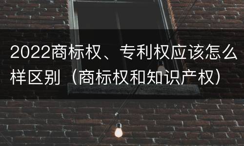 2022商标权、专利权应该怎么样区别（商标权和知识产权）